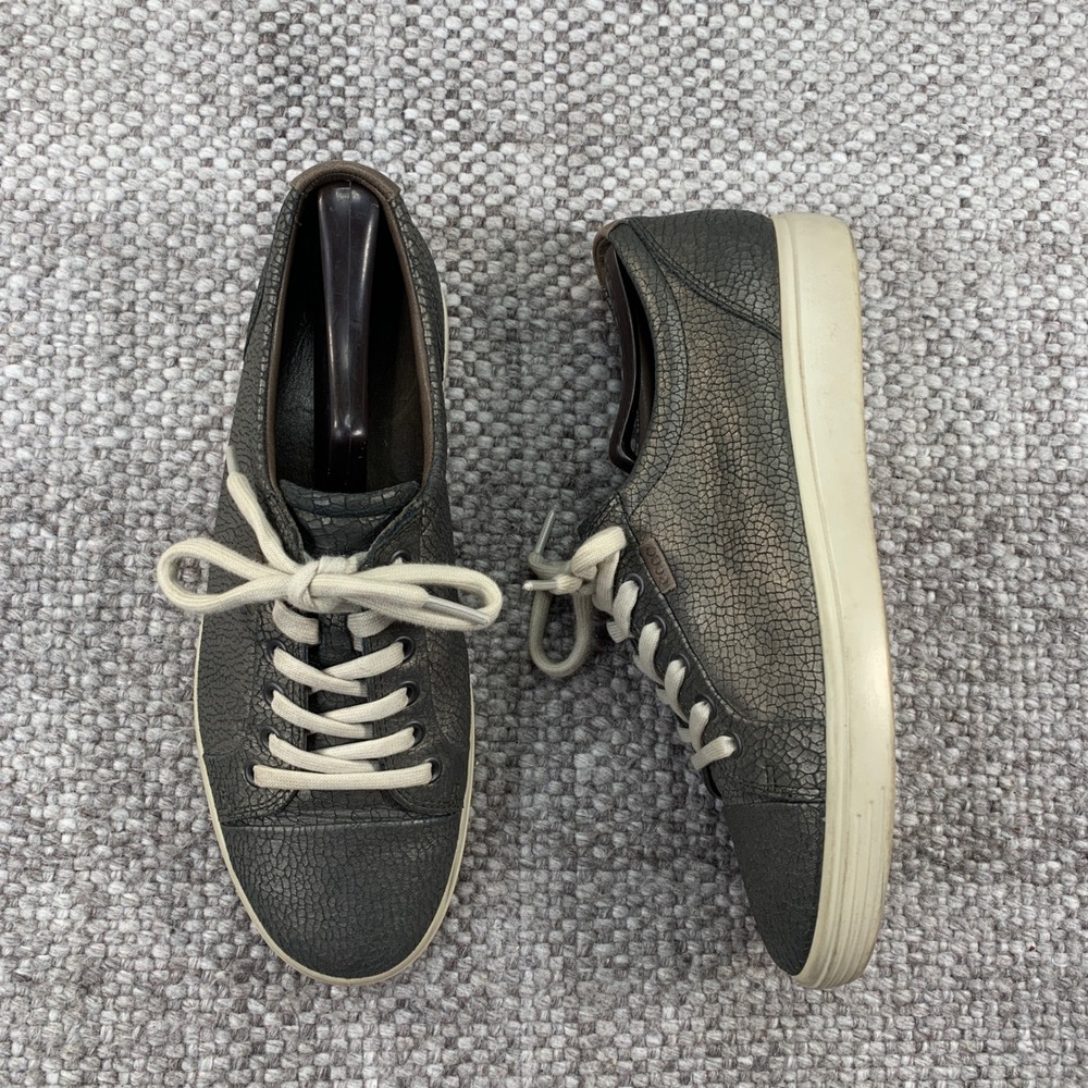 ECCO Soft 7 Sneaker Women 10 Metallic Crackle Leather Bronze Low Top 43000351459